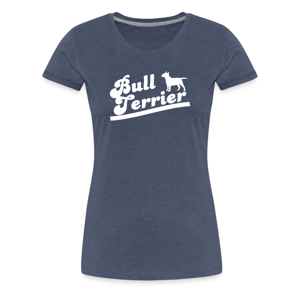 Women’s Premium T-Shirt - Bull Terrier-Schriftzug - Blau meliert