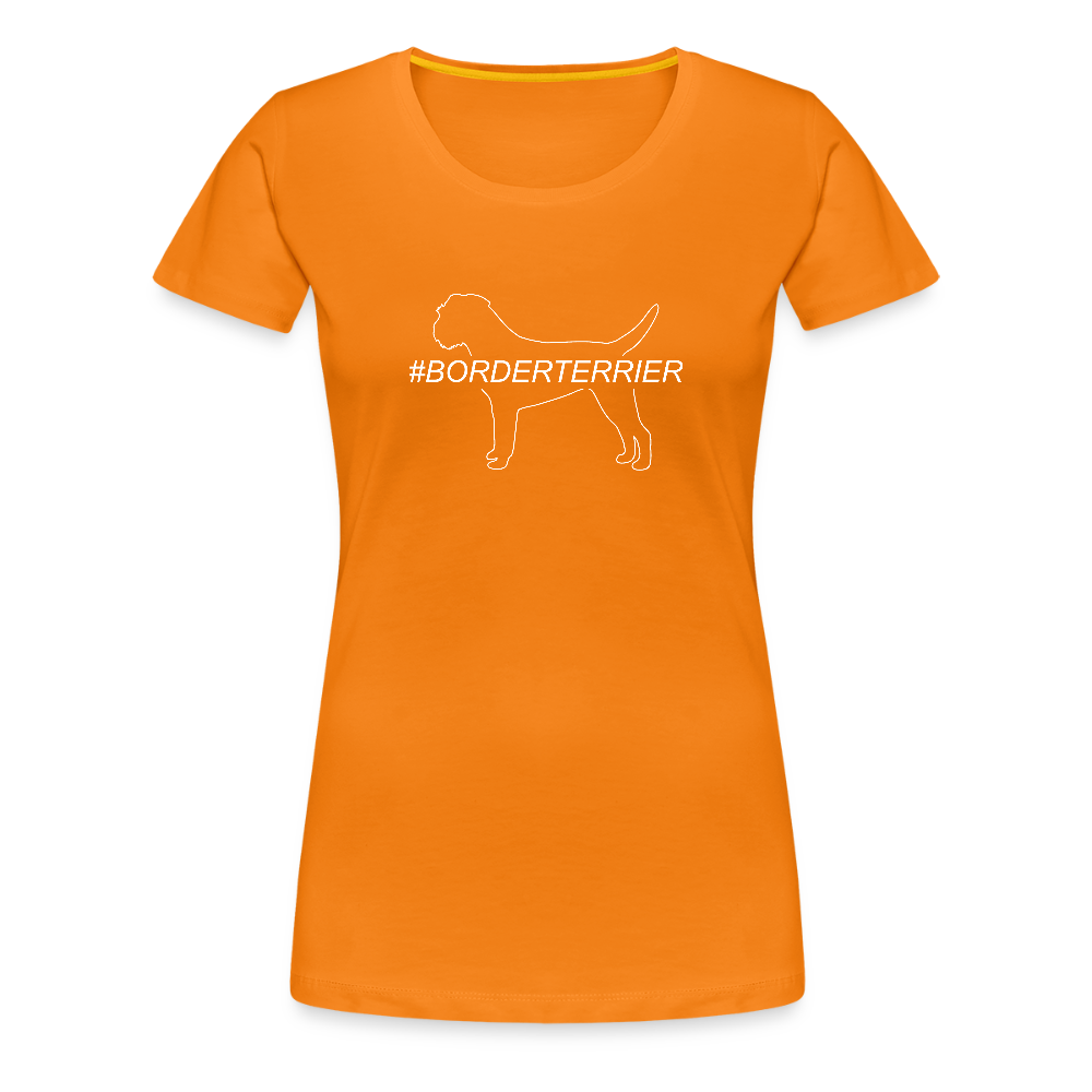 Women’s Premium T-Shirt - Border Terrier - Hashtag - Orange