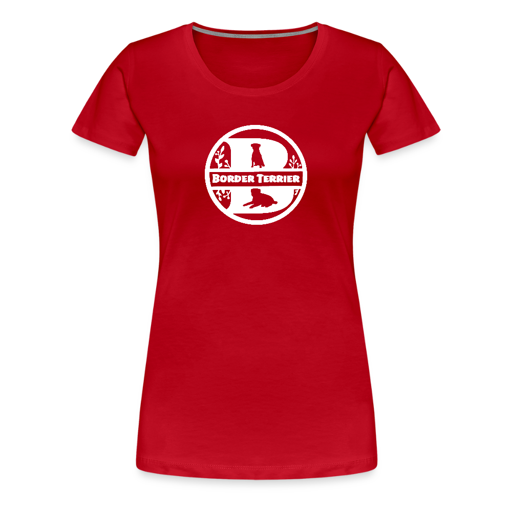 Women’s Premium T-Shirt - Border Terrier - Monogramm - Rot