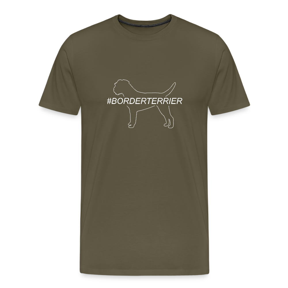 Männer Premium T-Shirt - Border Terrier - Hashtag - Khaki