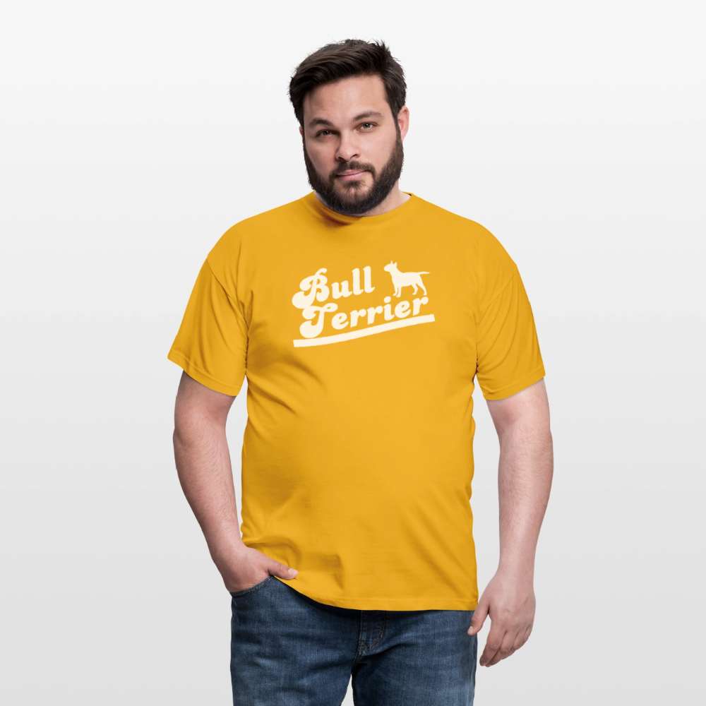 Bull Terrier-Schriftzug | Männer T-Shirt - Gelb