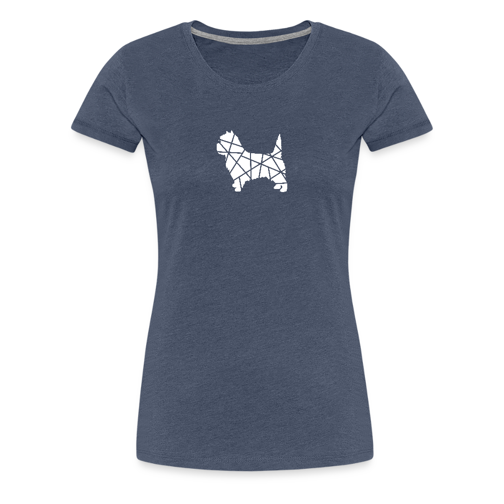 Women’s Premium T-Shirt - Cairn Terrier geometrisch - Blau meliert