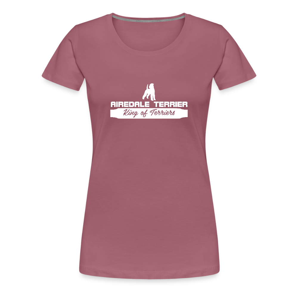 Frauen Premium T-Shirt - Airedale Terrier - King of terriers... - Malve
