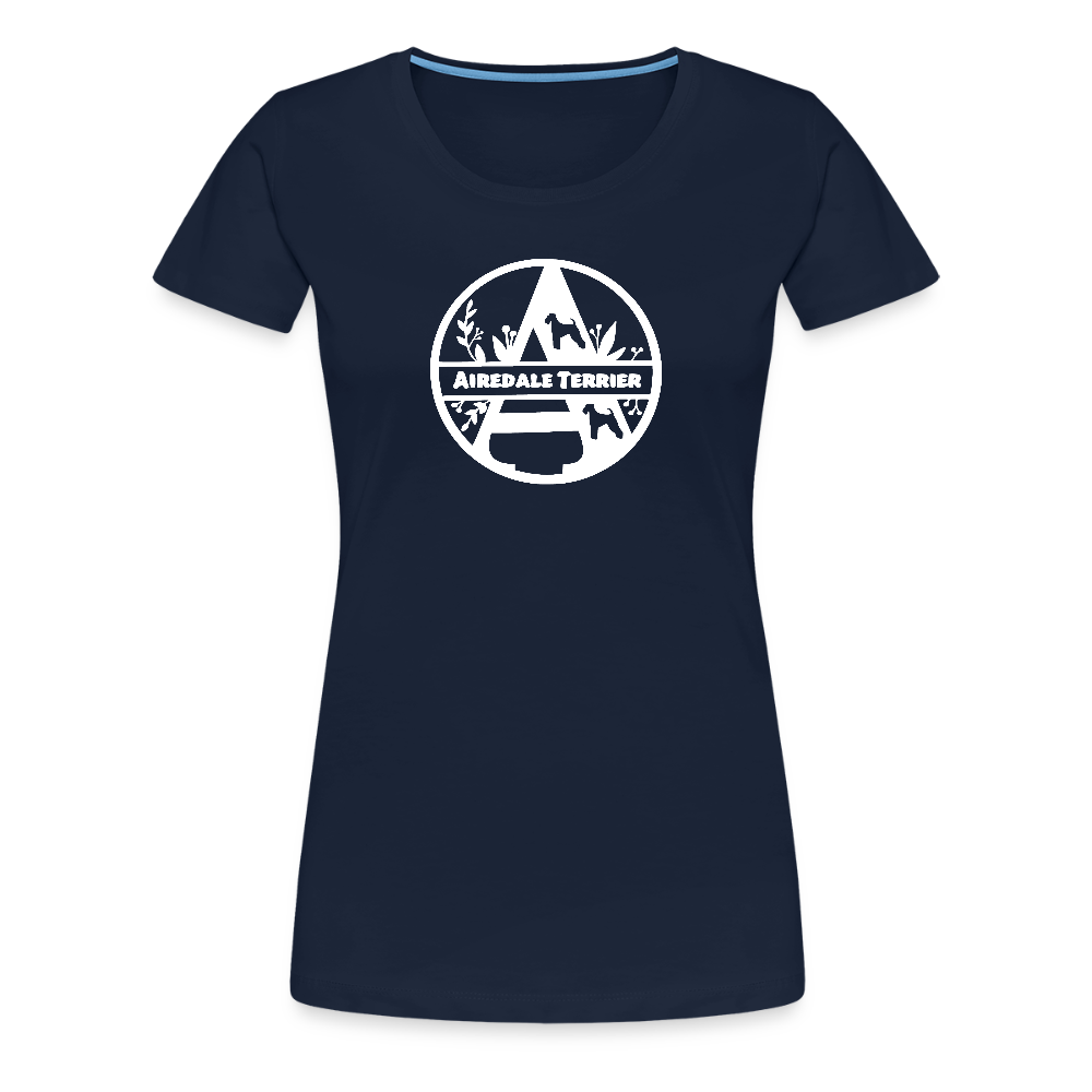 Women’s Premium T-Shirt - Airedale Terrier - Monogramm - Navy