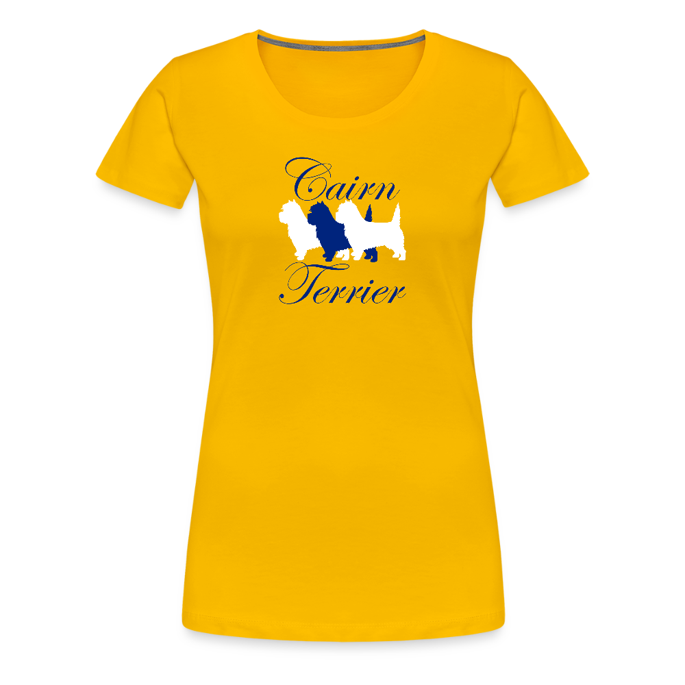 Women’s Premium T-Shirt - Cairn Terrier-Schriftzug - Sonnengelb