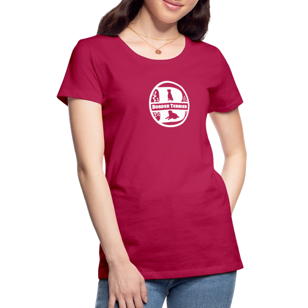 Women’s Premium T-Shirt - Border Terrier - Monogramm - dunkles Pink