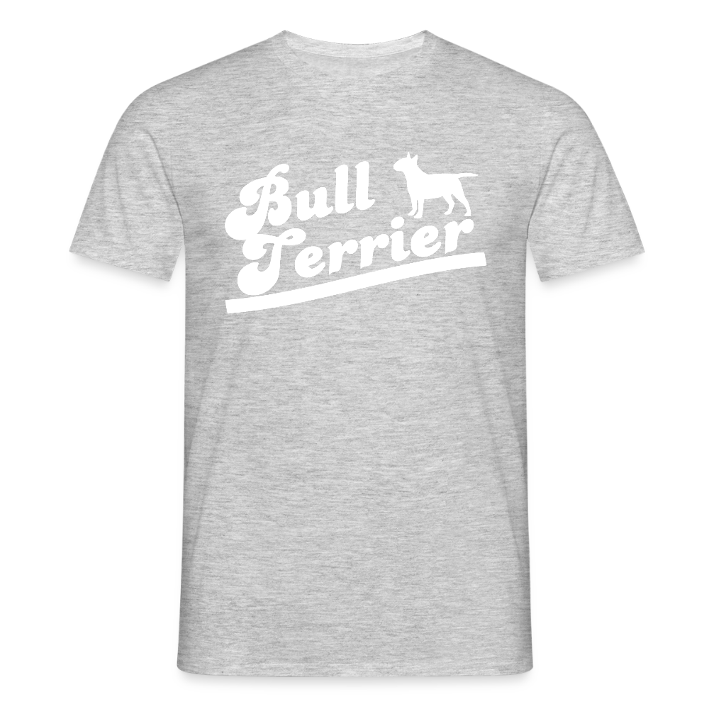 Bull Terrier-Schriftzug | Männer T-Shirt - Grau meliert