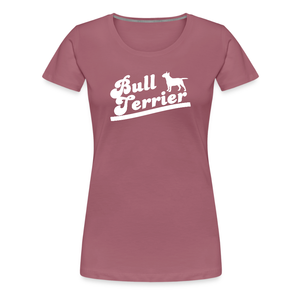 Women’s Premium T-Shirt - Bull Terrier-Schriftzug - Malve