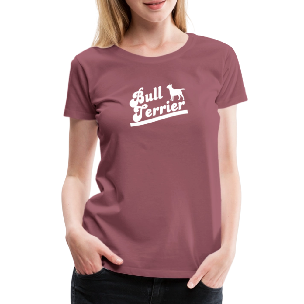 Women’s Premium T-Shirt - Bull Terrier-Schriftzug - Malve