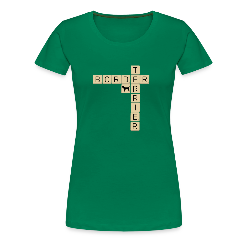 Border Terrier - Scrabble | Women’s Premium T-Shirt - Kelly Green
