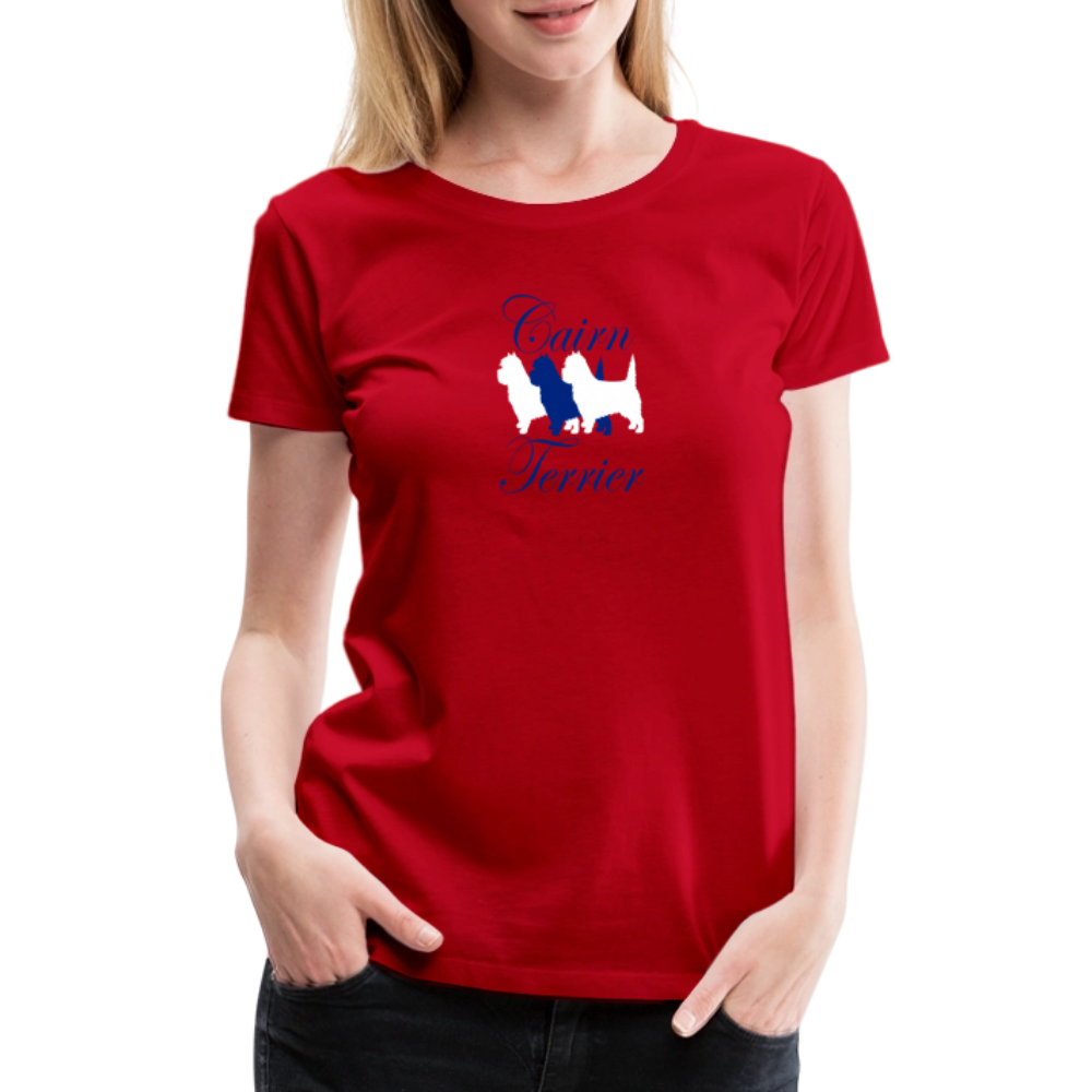 Women’s Premium T-Shirt - Cairn Terrier-Schriftzug - Rot