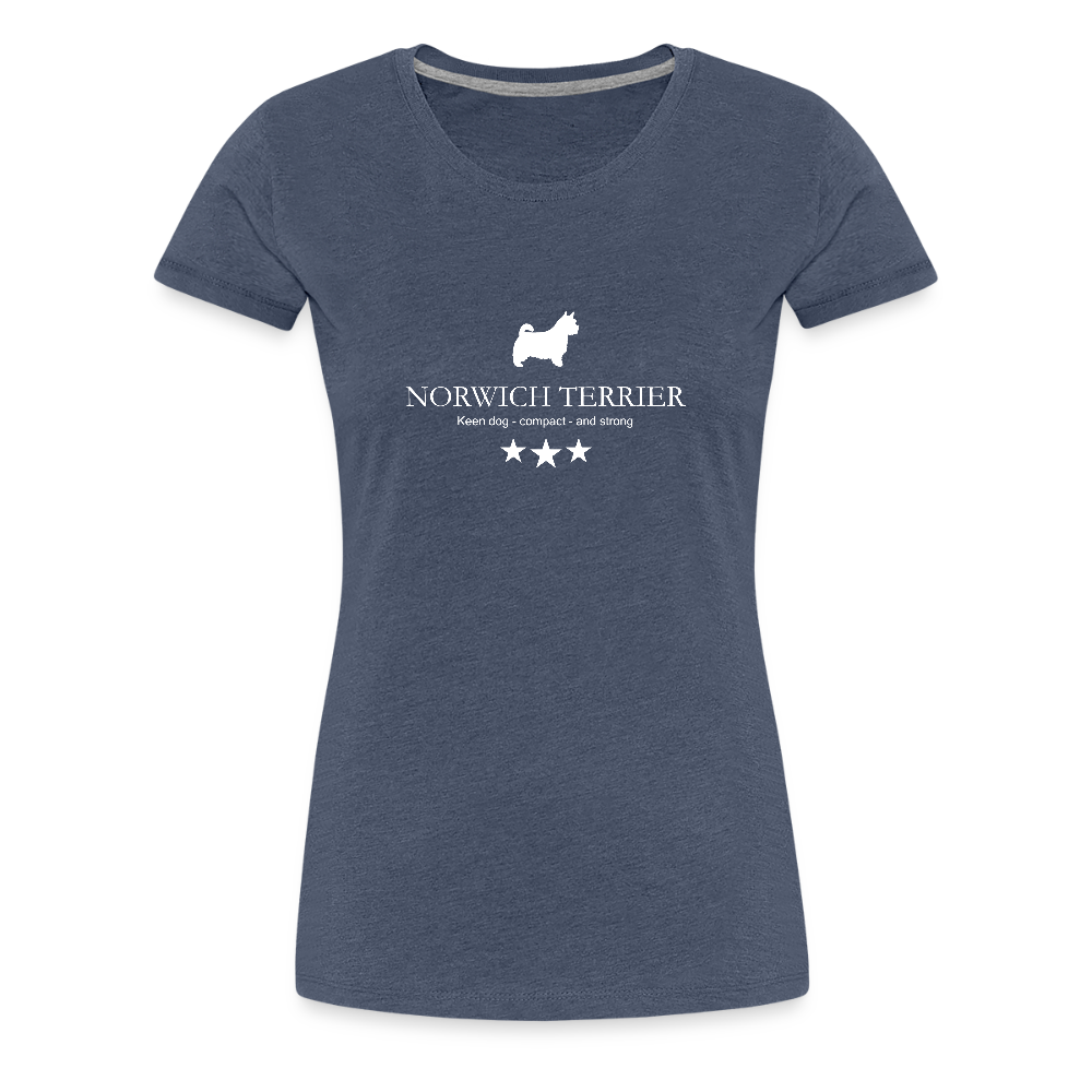Women’s Premium T-Shirt - Norwich Terrier - Keen dog, compact and strong... - Blau meliert