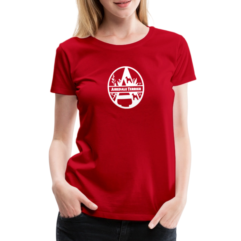 Women’s Premium T-Shirt - Airedale Terrier - Monogramm - Rot