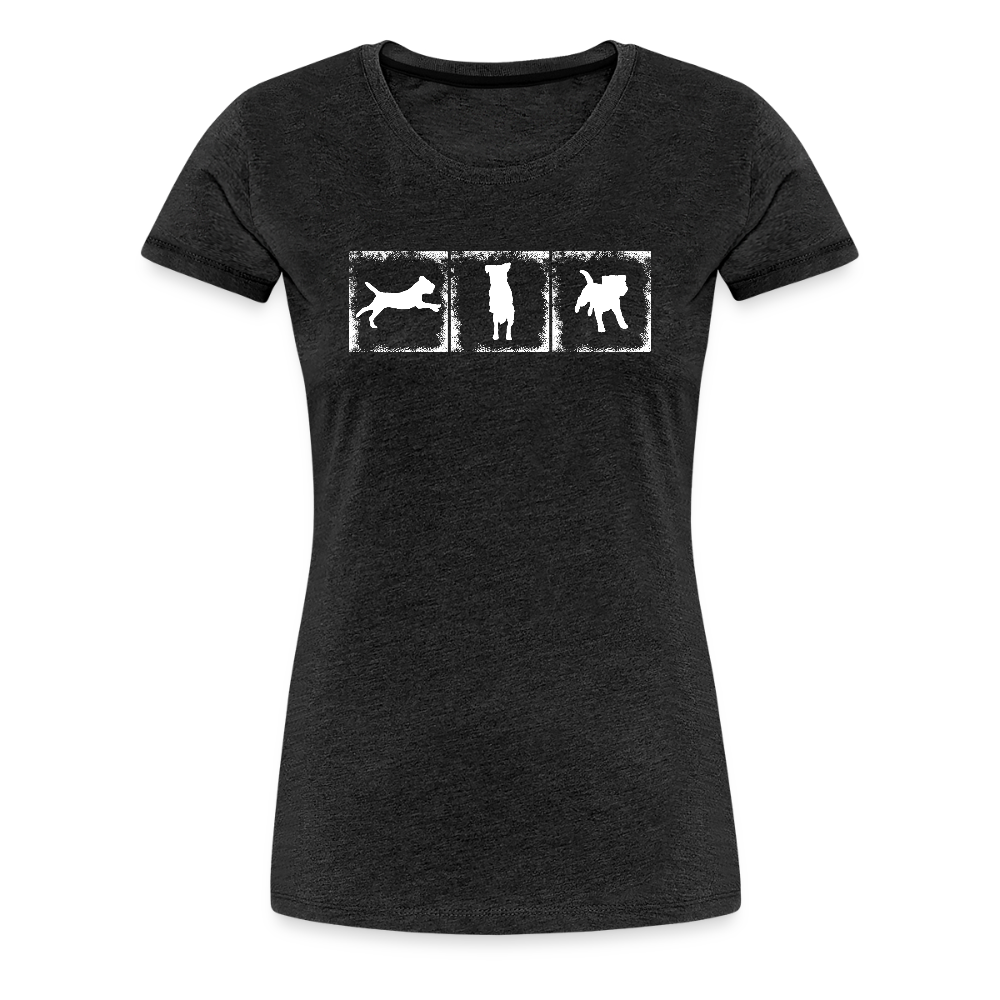 Women’s Premium T-Shirt - Border Terrier in action - Anthrazit