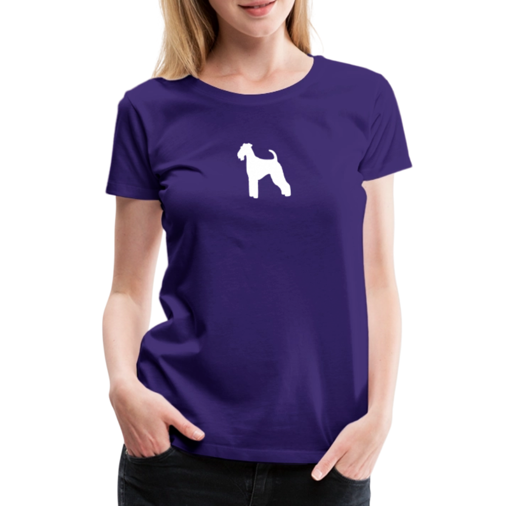Women’s Premium T-Shirt - Airedale Terrier-Silhouette - Lila