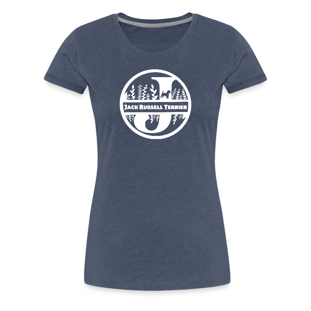 Women’s Premium T-Shirt - Jack Russell Terrier - Monogramm - Blau meliert