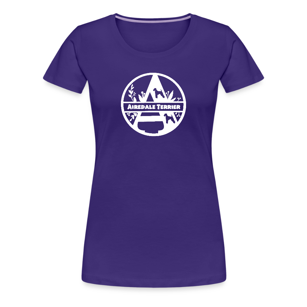 Women’s Premium T-Shirt - Airedale Terrier - Monogramm - Lila