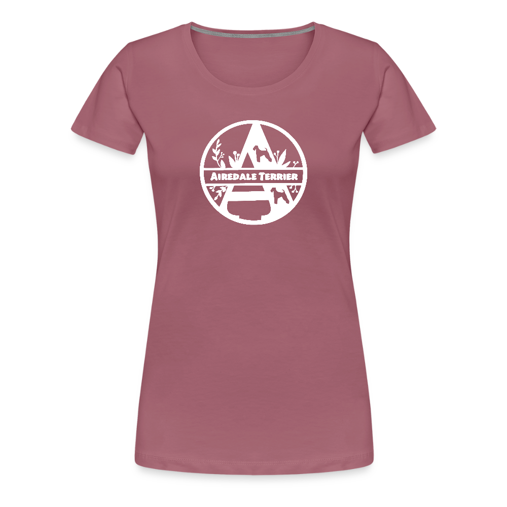 Women’s Premium T-Shirt - Airedale Terrier - Monogramm - Malve