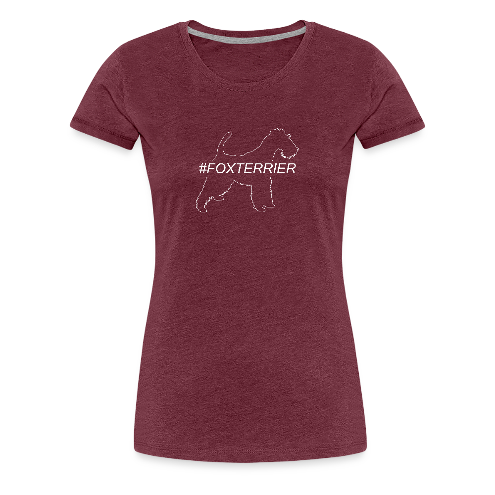 Women’s Premium T-Shirt - Foxterrier - Hashtag - Bordeauxrot meliert