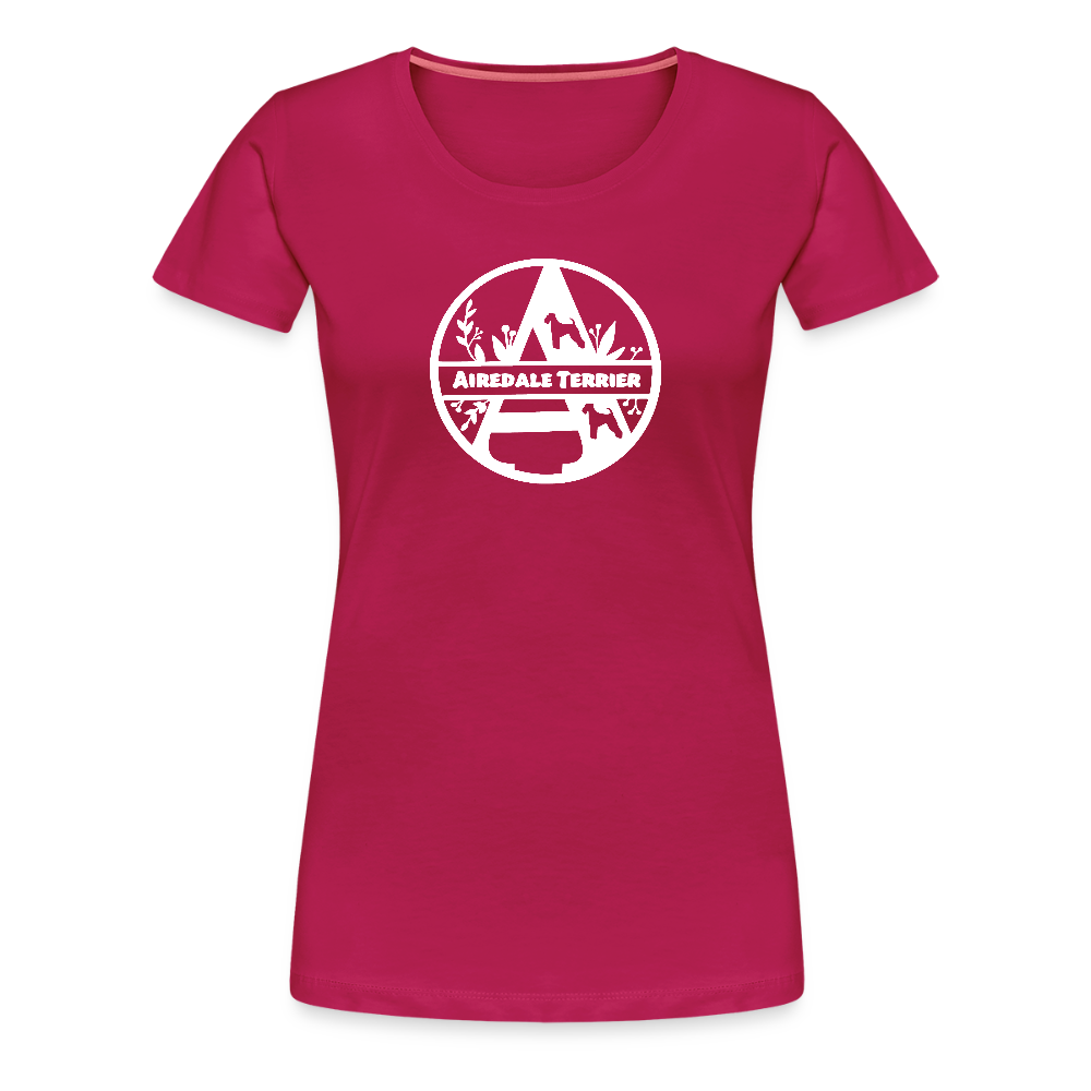 Women’s Premium T-Shirt - Airedale Terrier - Monogramm - dunkles Pink