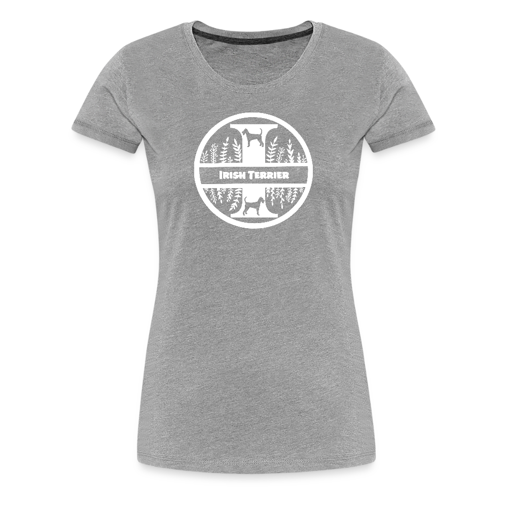 Women’s Premium T-Shirt - Irish Terrier - Monogramm - Grau meliert