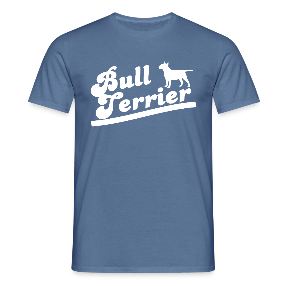 Bull Terrier-Schriftzug | Männer T-Shirt - Taubenblau