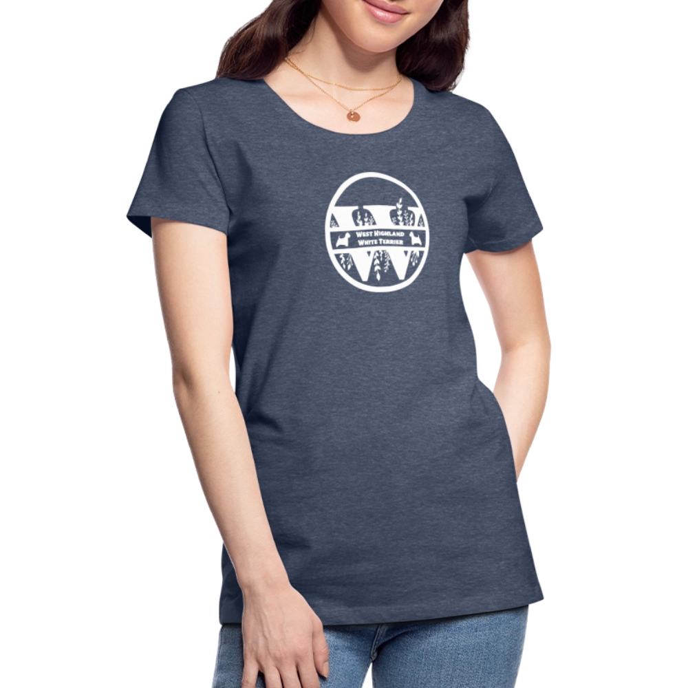 Women’s Premium T-Shirt - West Highland White Terrier - Monogramm - Blau meliert