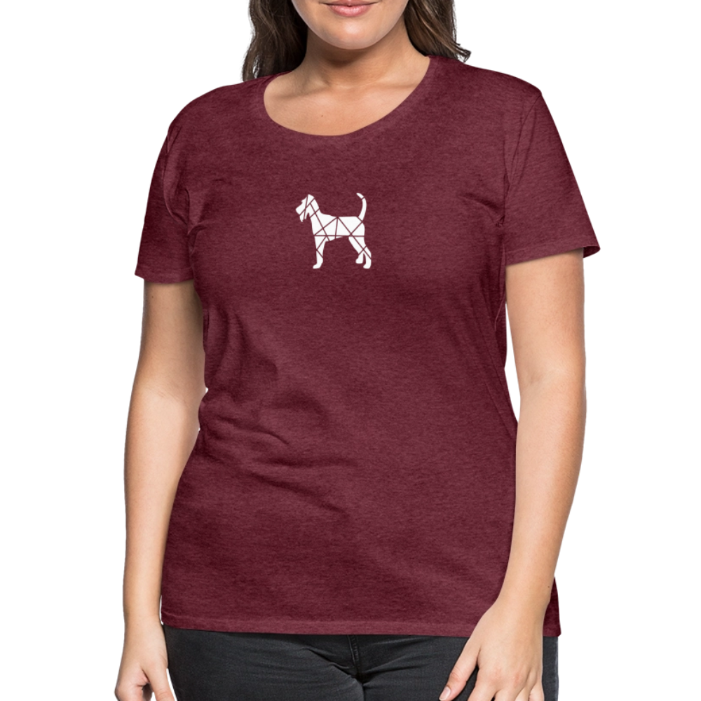 Women’s Premium T-Shirt - Irish Terrier geometrisch - Bordeauxrot meliert