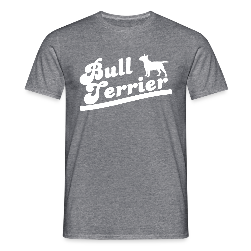 Bull Terrier-Schriftzug | Männer T-Shirt - Graphit meliert