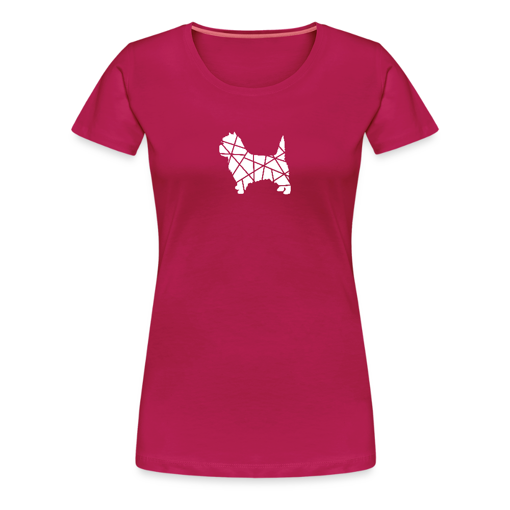 Women’s Premium T-Shirt - Cairn Terrier geometrisch - dunkles Pink