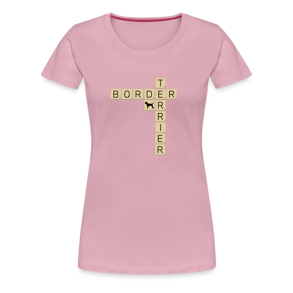 Border Terrier - Scrabble | Women’s Premium T-Shirt - Hellrosa