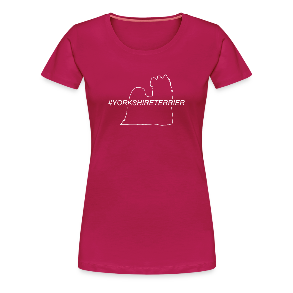 Women’s Premium T-Shirt - Yorkshire Terrier - Hashtag - dunkles Pink