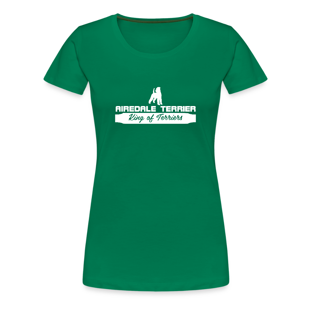 Frauen Premium T-Shirt - Airedale Terrier - King of terriers... - Kelly Green