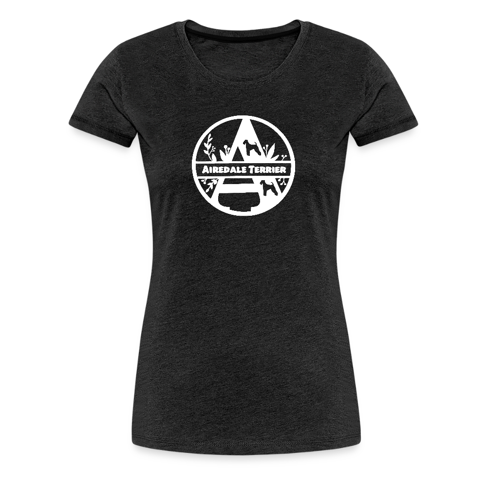 Women’s Premium T-Shirt - Airedale Terrier - Monogramm - Anthrazit