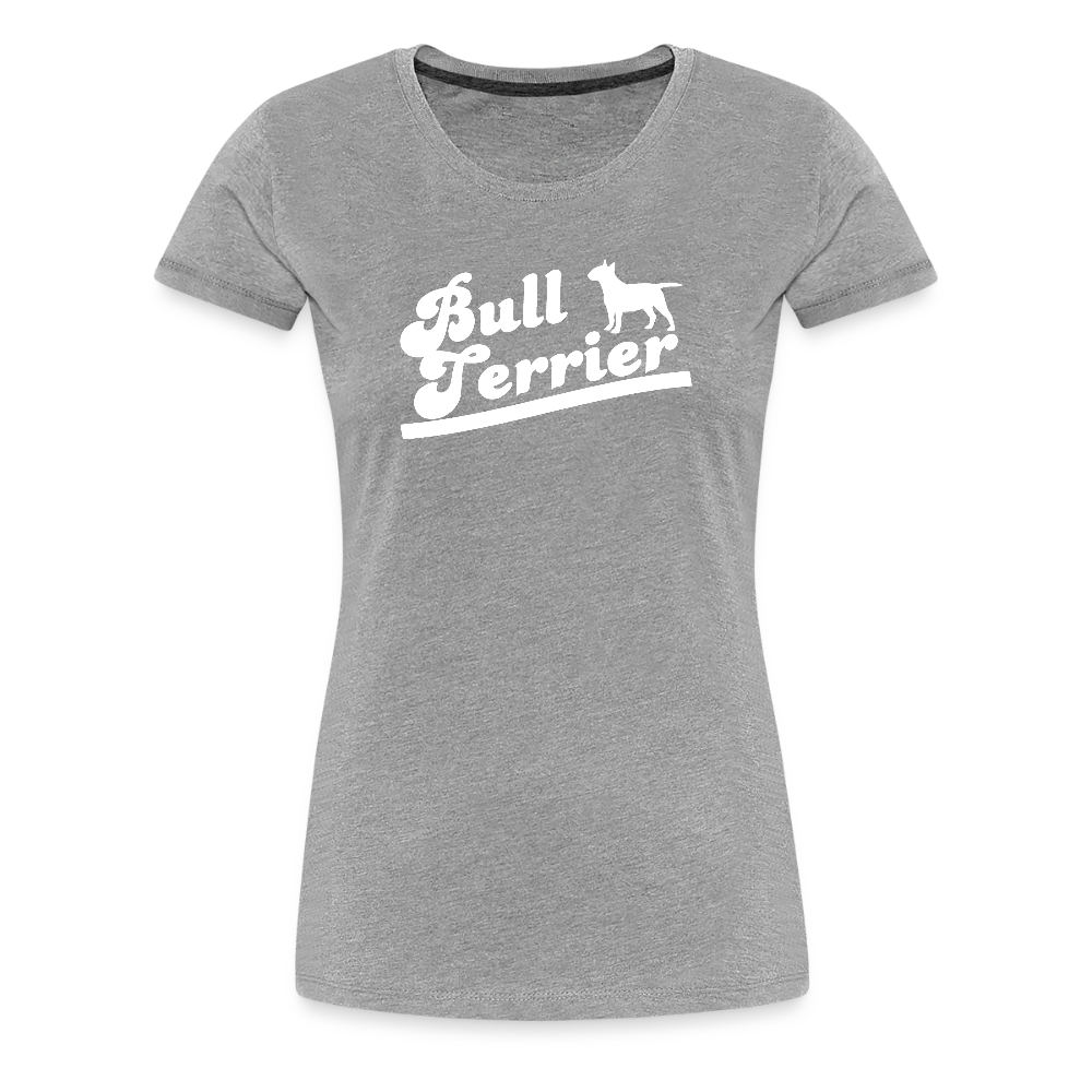Women’s Premium T-Shirt - Bull Terrier-Schriftzug - Grau meliert