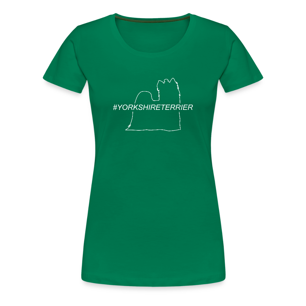 Women’s Premium T-Shirt - Yorkshire Terrier - Hashtag - Kelly Green
