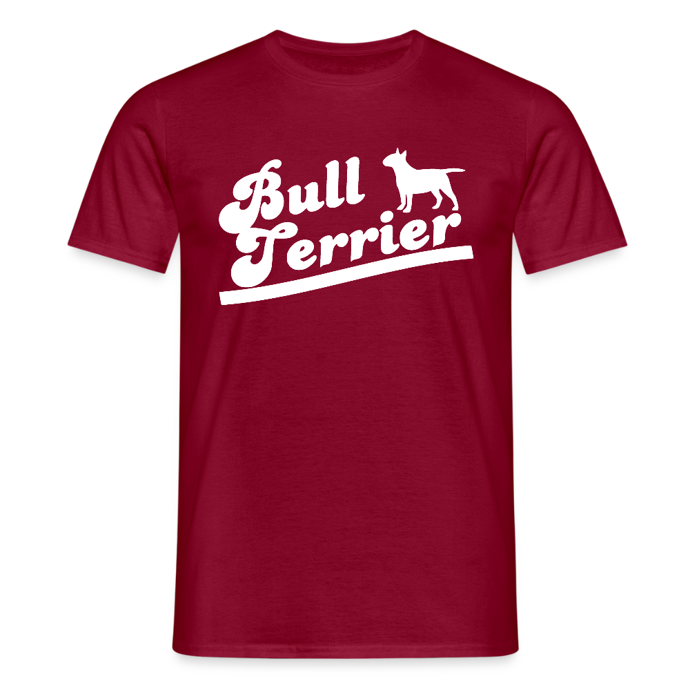 Bull Terrier-Schriftzug | Männer T-Shirt - Ziegelrot