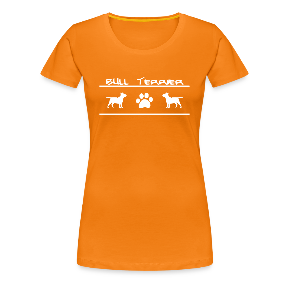 Women’s Premium T-Shirt - Bull Terrier-Schriftzug und Pfote - Orange