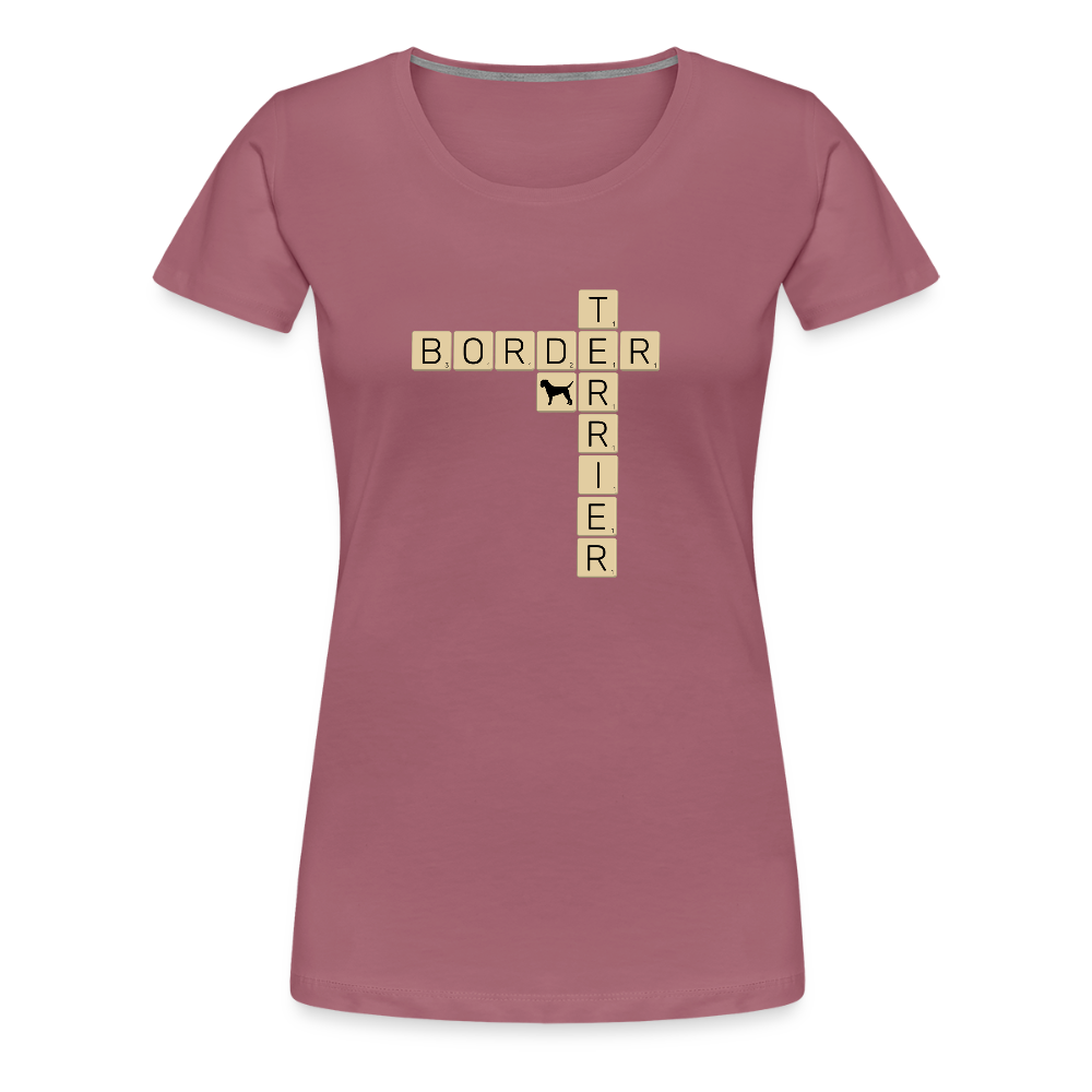 Border Terrier - Scrabble | Women’s Premium T-Shirt - Malve