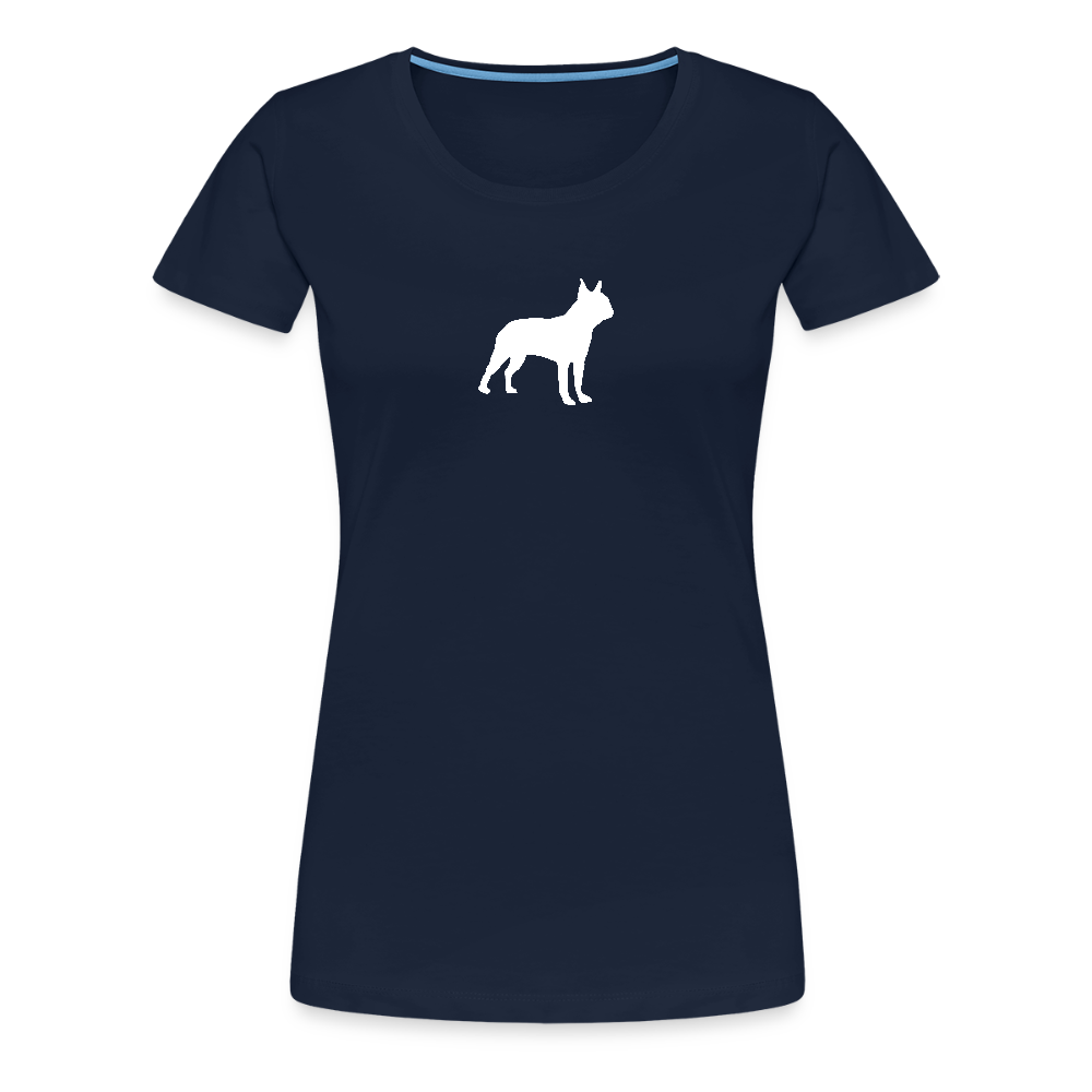 Boston Terrier-Silhouette | Women’s Premium T-Shirt - Navy