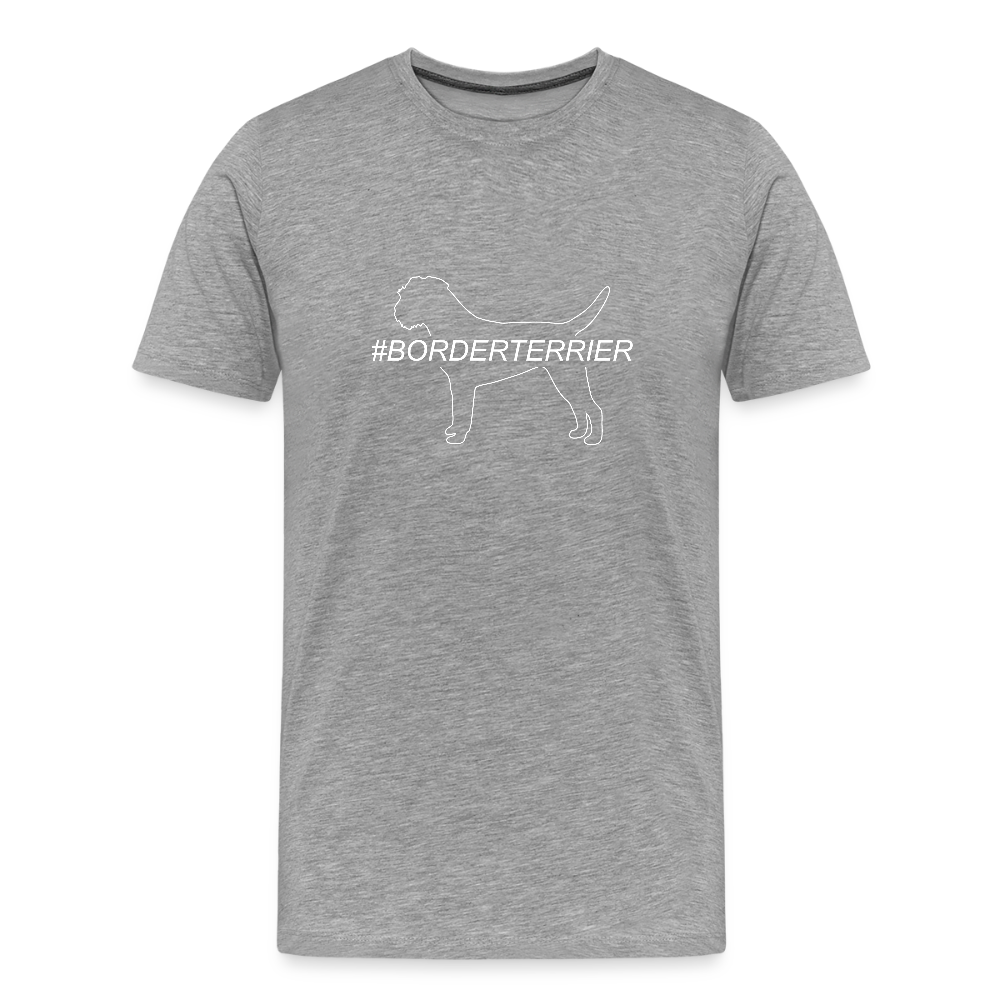 Männer Premium T-Shirt - Border Terrier - Hashtag - Grau meliert