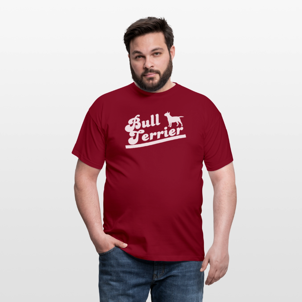 Bull Terrier-Schriftzug | Männer T-Shirt - Ziegelrot