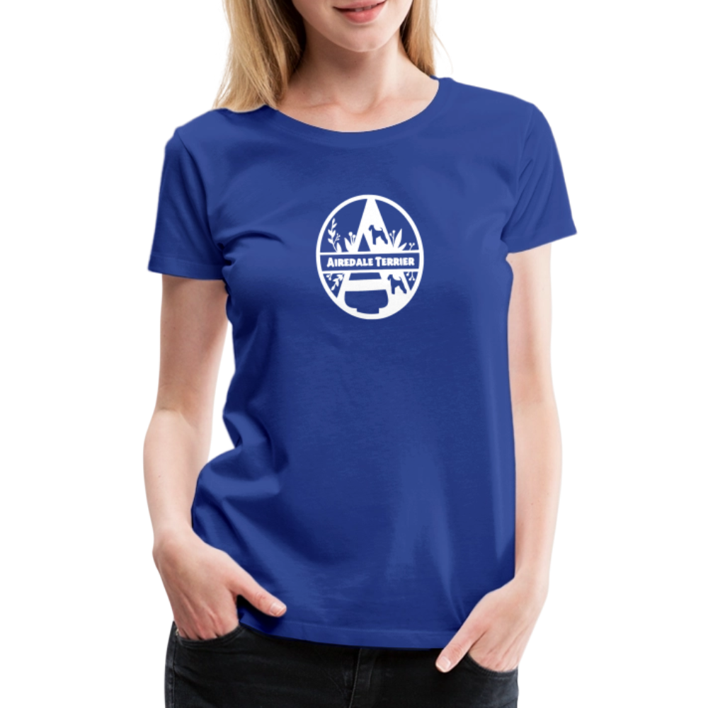 Women’s Premium T-Shirt - Airedale Terrier - Monogramm - Königsblau