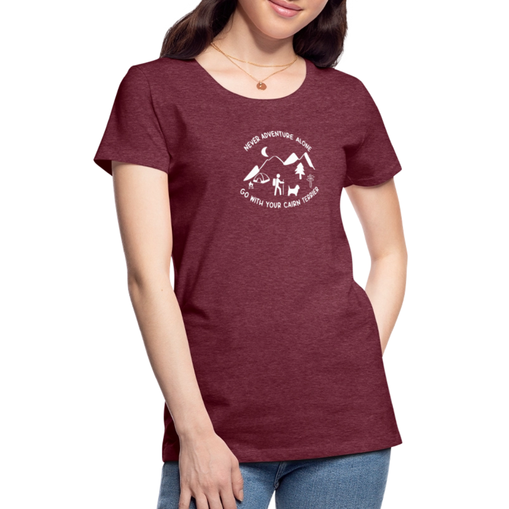 Women’s Premium T-Shirt - Cairn Terrier - Abenteuer - Bordeauxrot meliert