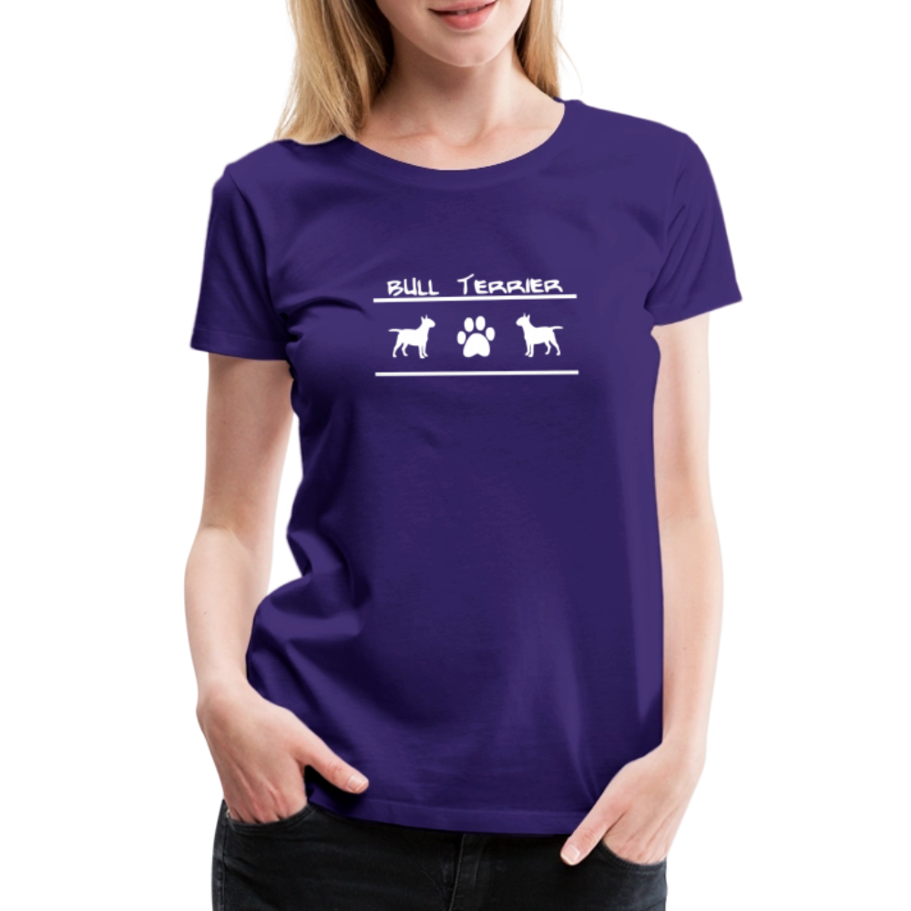 Women’s Premium T-Shirt - Bull Terrier-Schriftzug und Pfote - Lila
