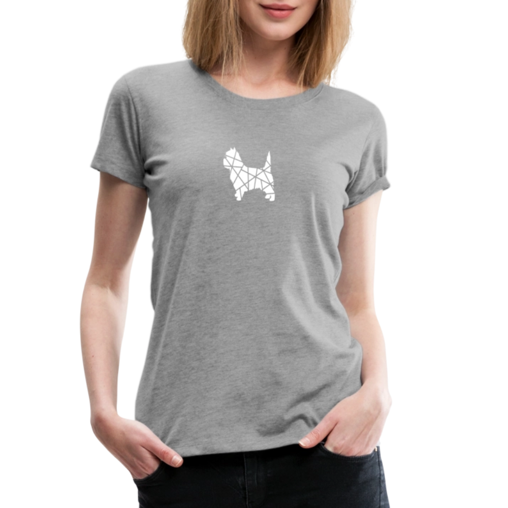 Women’s Premium T-Shirt - Cairn Terrier geometrisch - Grau meliert