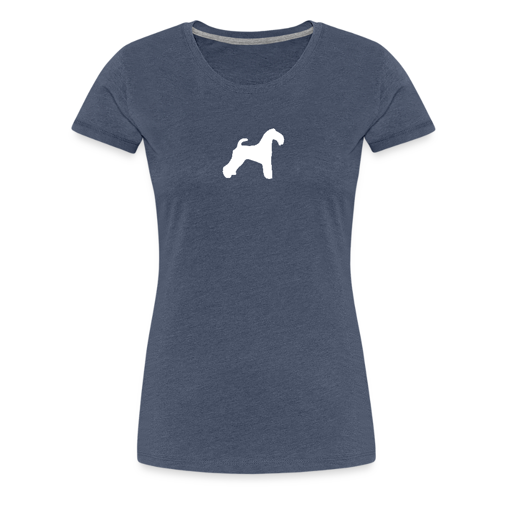 Kerry Blue Terrier-Silhouette | Women’s Premium T-Shirt - Blau meliert