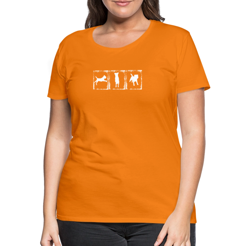 Women’s Premium T-Shirt - Border Terrier in action - Orange