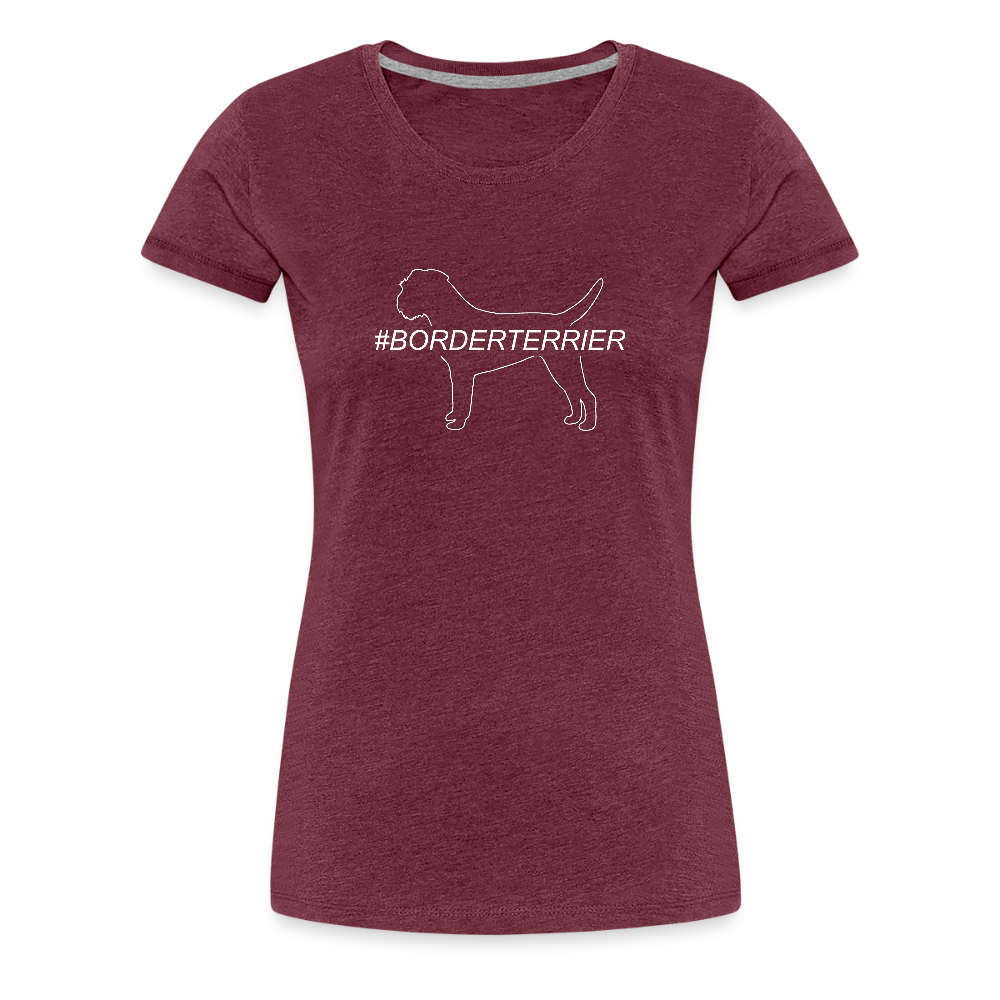 Women’s Premium T-Shirt - Border Terrier - Hashtag - Bordeauxrot meliert