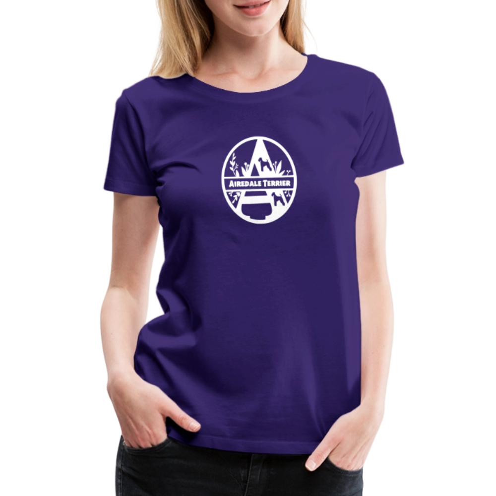 Women’s Premium T-Shirt - Airedale Terrier - Monogramm - Lila